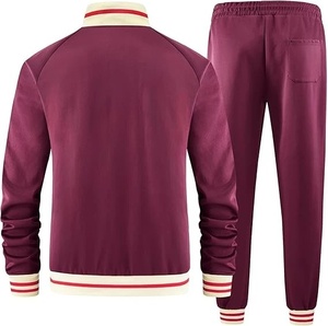 Ensemble de survêtement personnalisé avec logo, 2 pièces, 100 % polyester, pour homme, respirant, avec fermeture éclair, pour le sport et l'entraînement - Product Image 3
