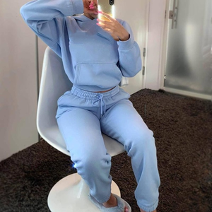 ชุดเซ็ตลำลองสำหรับผู้หญิงฤดูหนาว น้ำหนักเบา ระบายอากาศได้ดี ลายพิมพ์ ชุดวอร์ม 2 in 1 ผ้าฝ้าย 100% เสื้อฮู้ดดี้ กางเกงจ็อกเกอร์ - Product Image 5