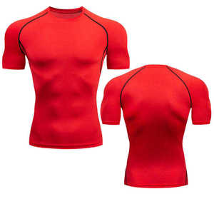 Wholesale Manufacturer Activewear Men Gym Wear Compression <b>T</b>-<b>shirt</b> Pullover Style Solid Stretchable <b>Shirt</b> - Product Image 5