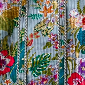 Sac de plage pliable léger et écologique à imprimé floral, fait main, tendance bohème, avec fermeture éclair, grande capacité, pour toutes les saisons - Product Image 5