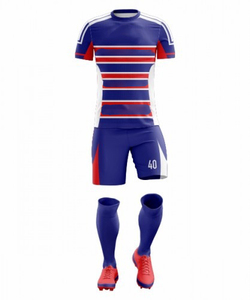 Conjunto de Uniforme de Fútbol Rojo Personalizado Unisex, Manga Corta, Cuello en V, Malla Transpirable, Poliéster que Absorbe la Humedad, Número 7 Impreso en la Parte Delantera - Product Image 4