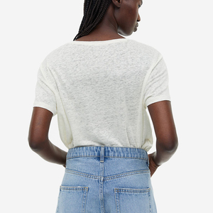 Camisetas de Cuello Redondo para Mujer, Color Personalizado, Manga Corta, Alta Calidad, Mejor Fabricación, Camisetas Casuales para Mujer - Product Image 5