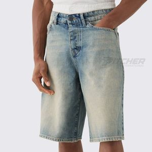 Shorts de Mezclilla Rectos Desgastados para Hombre, Estilo Urbano Y2K, Casuales de Verano, Ecológicos y Transpirables - Product Image 4