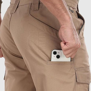 Pantalon cargo droit pour homme tendance - Coupe ample, confortable, respirant, léger, 100% coton, pantalon décontracté de haute qualité, lavé - Product Image 5