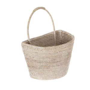Cesta de Almacenamiento Colgante de Mimbre con Asa, Cesta Tejida Natural, Organizador de Almacenamiento Ecológico, Decoración Boho para el Hogar, Cesta de Picnic - Product Image 1