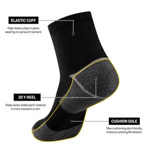 Chaussettes en coton pour hommes, vente en gros, qualité supérieure, confortables, respirantes, logo personnalisé imprimé, tissu doux, antidérapantes, OEM - Product Image 4