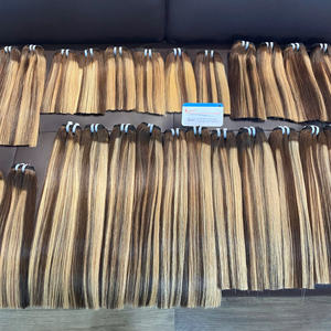 Super <b>sale</b> <b>Piano</b> Color Raw Bone straight 100% Vietnamese Machine Weft & Closure Hair Extensions No tangle No shedding in stock - Product Image 4