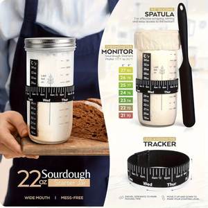 Kit Completo per Principianti di Panificazione a Lievitazione Naturale con Cesto Anti-Contraffazione per Pane e Pasticceria, Include Utensili per Impasto Danese e Strumenti per Whisky - Product Image 6