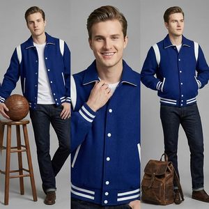 Veste universitaire personnalisée pour homme avec corps en laine de qualité supérieure, manches contrastées, initiales brodées, patchs d'équipe - Product Image 6