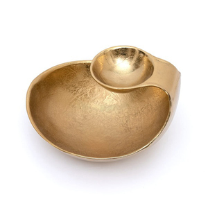 Bol de service de luxe à 2 niveaux en métal pour chips et trempettes, avec finition texturée, idéal pour la vente en gros, la décoration de collations pour hôtels et fêtes à domicile - Product Image 4