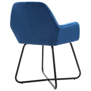 Juego de 6 Sillas de Comedor de Terciopelo Azul con Estructura de Acero con Recubrimiento en Polvo - Product Image 5