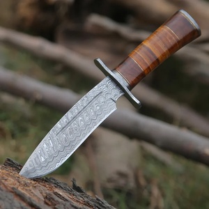 Couteau de chasse artisanal en acier Damas A&M ENTERPRISES, manche en bois, qualité industrielle, couteau de survie professionnel pour le camping - Product Image 1