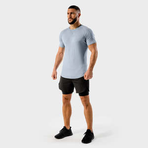 Nouveauté 2025 : T-shirts de sport pour hommes 100 % coton, séchage rapide, respirants, impression de logo personnalisée, vêtements de fitness OEM - Product Image 5