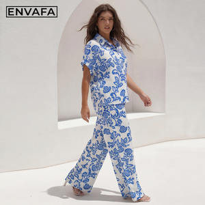 Women's Solid Eco-Friendly Fleece Two-Piece Blouse & Pants Set New <b>Spring</b> Summer Hot <b>Sale</b> Casual Custom Dress Manufacturer - Product Image 4