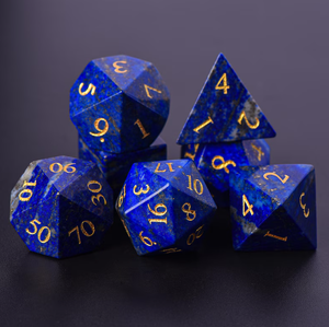 ชุดลูกเต๋า DnD ทำมือจากพลอยลาพิส ลาซูลีธรรมชาติสุดหรู สำหรับเกม Dungeons & Dragons - Product Image 1