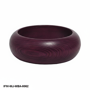 Brazalete de Madera Natural con Corazón Morado Hecho a Mano, Joyería Boho, Pulsera de Estilo Antiguo Tallada a Mano para Mujer - Product Image 2