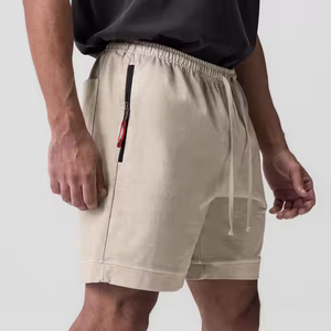 Shorts de sport pour hommes, coupe cinq-quarts, tendance, pour fitness et basketball, en coton lavé, vente en gros - Product Image 6