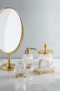 Miroir de maquillage, miroir de vanité pour la maison, miroir de vanité portable, miroir au design élégant, miroir de vanité design, base en marbre, décoration - Product Image 3