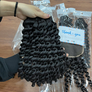 Cheveux bouclés à la vapeur, couleur naturelle, prêts à être expédiés, fournisseur de cheveux bruts, mèche de cheveux bruts, trame doublement tirée - Product Image 1