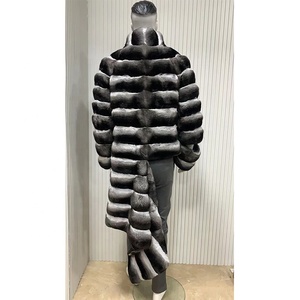 Manteau en fourrure véritable de haute qualité pour hommes et femmes, style long, fermeture éclair détachable, rembourrage en coton, tissage tissé - Product Image 3