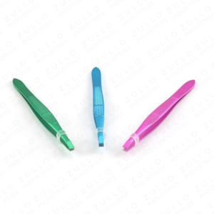 Custom Color Stainless Steel Slant Tip Eyebrow Tweezers with Logo Packaging Wholesale Beauty Grooming <b>Tool</b> - Product Image 5