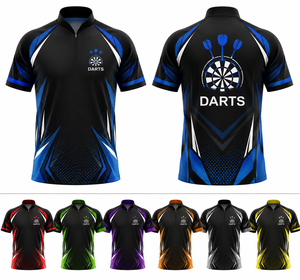 Maillot de fléchettes personnalisé pour hommes, col rond, maille respirante à séchage rapide, sublimation, uniforme d'équipe, OEM ODM, polyester, sport - Product Image 1