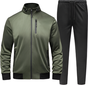 Conjunto Deportivo para Hombre con Cremallera Completa, Traje de Entrenamiento a la Moda, Chaqueta de Manga Larga y Pantalones, Conjunto de 2 Piezas - Product Image 5