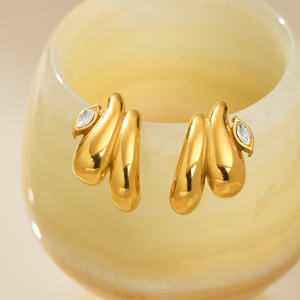 Pendientes de Diamantes Naturales con Corte Brillante Redondo, Chapados en Oro Rosa, Unisex, de Lujo, para Bodas, Compromisos, Fiestas, Regalo, Joyería para Uso Diario - Product Image 4