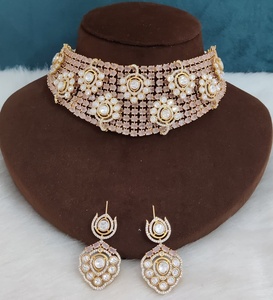 Premium Quality Moissanite Polki And Doublet Stone Choker <b>Necklace</b> Set Perfect For Weddings, Special Occasions, Party Wear - Product Image 2