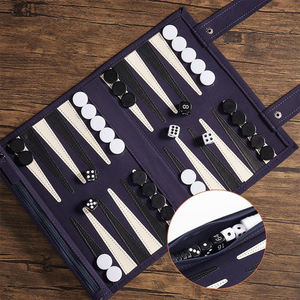Luxury Suede Microfiber Entertainment <b>Backgammon</b> Game Travel Portable Foldable Customized Roll-Up Chess <b>Backgammon</b> <b>Set</b> - Product Image 3