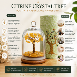 Arbre à Argent en Citrine Naturelle de Qualité Supérieure avec Dôme en Verre, Décoration Feng Shui pour la Maison, Fournisseur en Gros - Product Image 2