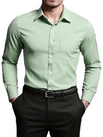 Kemeja Formal Pria Kustom Bahan Twill 100% Katun, Bernapas, Cepat Kering, Ramah Lingkungan, Kancing Tanduk, Lengan Panjang, Slim Fit