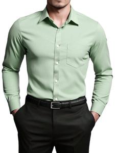 เสื้อเชิ้ตผู้ชายสั่งตัดพิเศษ ระบายอากาศได้ดี แขนยาว ผ้าฝ้าย เสื้อเชิ้ตแขนยาวทรงทางการ ติดกระดุม ทรงเข้ารูป - Product Image 3