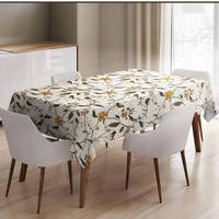 Décoration : 1 nappe en coton brodé de qualité supérieure – Tissu doux de couleur unie pour mariage, fête