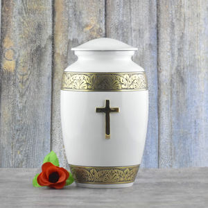 "Elegant Black and White Marble Texture Metal Cremation Urn for Human Ashes - Handcrafted <b>Memorial</b> Jar with Unique Swirl Pattern - Product Image 2