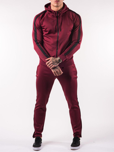 Conjunto deportivo para hombre, sudadera con capucha de algodón y pantalones de chándal con cremallera completa, ropa informal personalizada. - Product Image 2