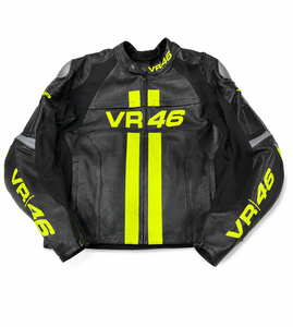 Chaqueta de Motociclismo Rossi VR46 de Cuero, de Alta Calidad, Personalizable, Resistente al Viento, con Impresión por Transferencia de Calor, Manga Larga, Unisex - Product Image 1