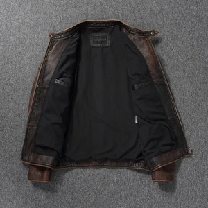 Veste en cuir PU unisexe formelle, col montant en cuir de vachette de qualité supérieure, style motard, printemps automne hiver, grandes tailles - Product Image 2