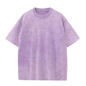 เสื้อยืดคอตตอนแท้ 100% แบบย้อมสีเอซิด สำหรับผู้ชาย สไตล์สตรีทแวร์ ฮิปฮอป วินเทจ แห้งเร็ว คอกลม - Product Image 3