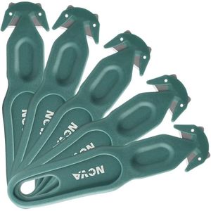 Taglierino Ergonomico Verde di Sicurezza, Confezione da 5 Lame per Taglio Film, Apertura Scatole e Imballaggi in Cartone - Product Image 1