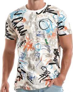 Camiseta de manga corta con estampado de hip hop para hombre - Product Image 1
