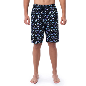 Shorts de nuit pour homme en popeline 100% coton imprimé |   Pantalon de pyjama respirant à coupe décontractée avec cordon de serrage |   Shorts décontractés - Product Image 1