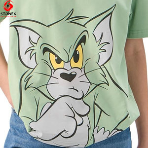 T-shirts personnalisés en gros, manches courtes, 100% coton, impression par transfert thermique, logo brodé, t-shirts vierges pour femmes, personnalisables - Product Image 3