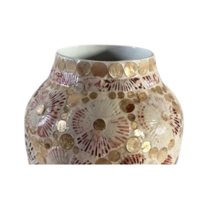 Timeless Geometric Mother of Pearl Decorative Vase - Product Image 2