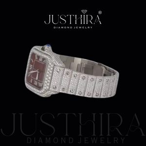 Hot Sale Hip Hop Moissanite Diamond Watch for Men Iced Out Luxury <b>Wristwatch</b> with Solid Stainless Steel Available At Best Price - Product Image 3