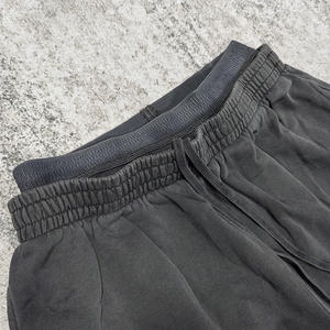 <b>Wholesale</b> Design Streetwear Double Waist Acid Wash Sweat Pants 100%Cotton Oversized Dark Grey Wide Leg <b>Flared</b> Baggy <b>Sweatpants</b> - Product Image 3