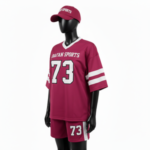 Women Football <b>Short</b> Set Polyester Interlock Fabric Moisture Wicking Maroon <b>Sleeve</b> Panel Custom Logo Women's Sets 100% Cotton - Product Image 4