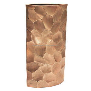 Florero de piso con acabado de cobre, artesanías de Metal para sala de estar, hogar, jardín, decoración de boda, jarrón moderno, maceta alta, artículo decorativo - Product Image 2