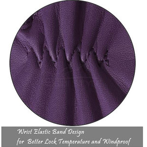 Gants de luxe pour femmes en peau de mouton violette, doux et élégants, à doigts complets, design personnalisé, mode hiver, gants en cuir haut de gamme pour femmes - Product Image 4
