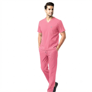 Unisex Cotton Worsted Fabric Scrub Uniform Medical <b>Doctor</b> <b>Set</b> OEM Factory Custom Logo Design Hospital Clothing Needle Detection - Product Image 4